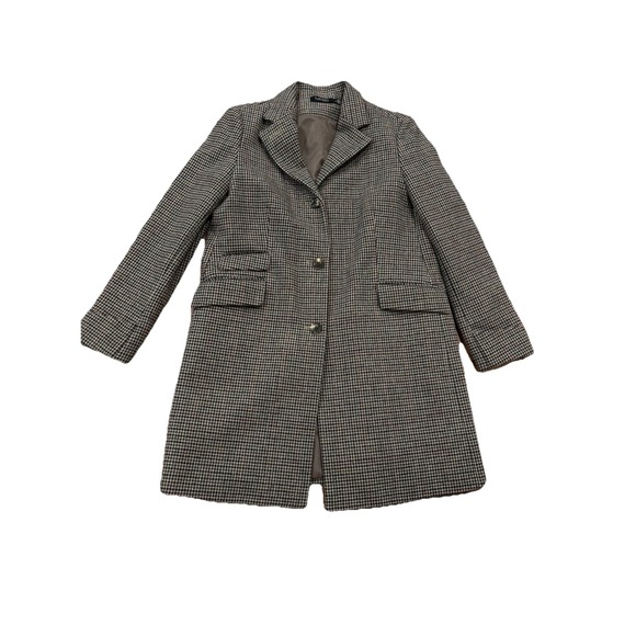 Lauren Ralph Lauren Wool Blend Reefer Merlot Houndstooth Coat Size 14 EUC - Picture 6 of 12